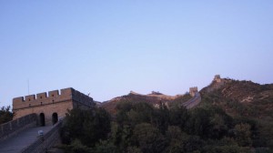 Kinesiska Muren i Badaling på kvällen den 5 oktober 2011